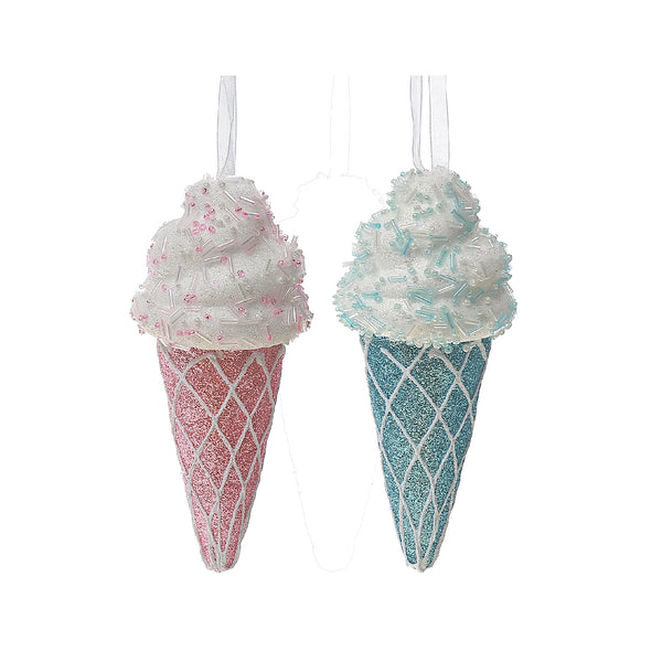 Ice Cream Cone Ornament - Set of 12