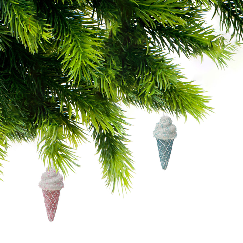 Ice Cream Cone Ornament - Set of 12