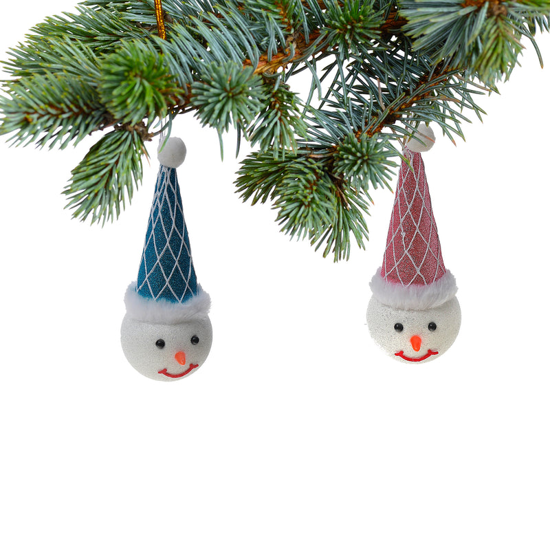 Snowman Head Ornament - Set of 12