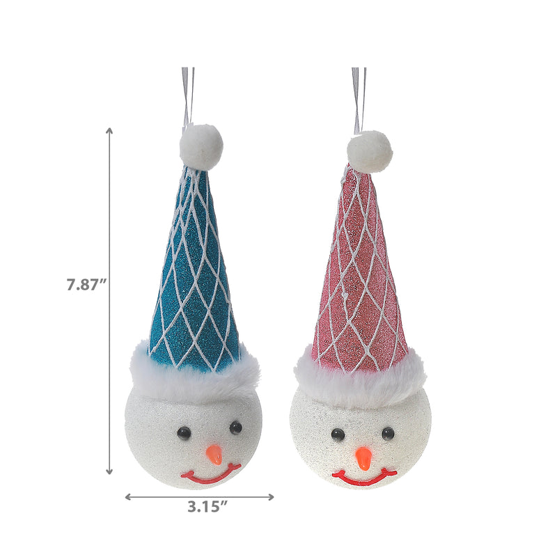 Snowman Head Ornament - Set of 12