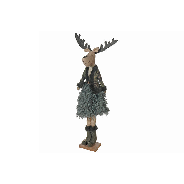 Green Plaid Sweater Reindeer Standing