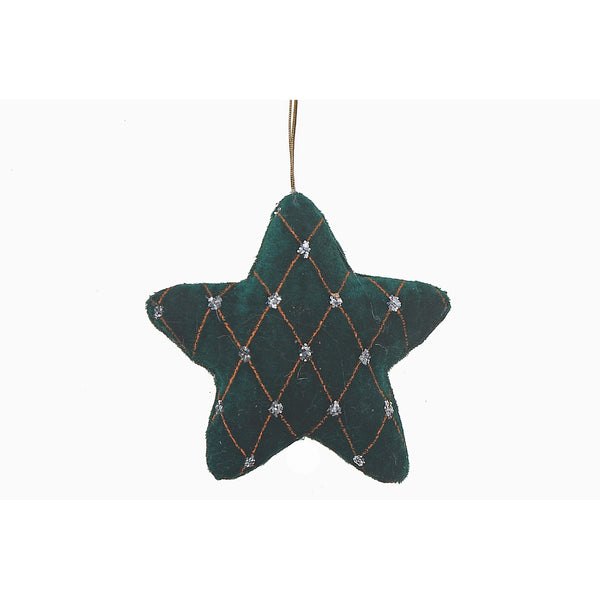 Green Star Ornament - Set of 12