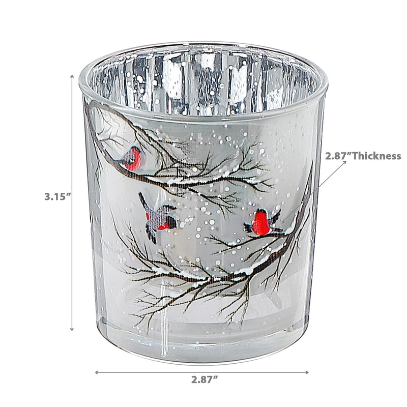 Glass Candle Holder Bird Small - Set of 2