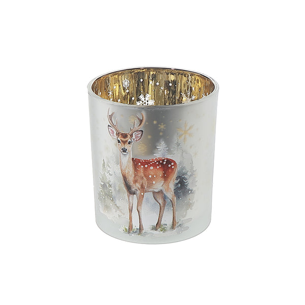 Glass Candleholder Deer Large - Set of 2