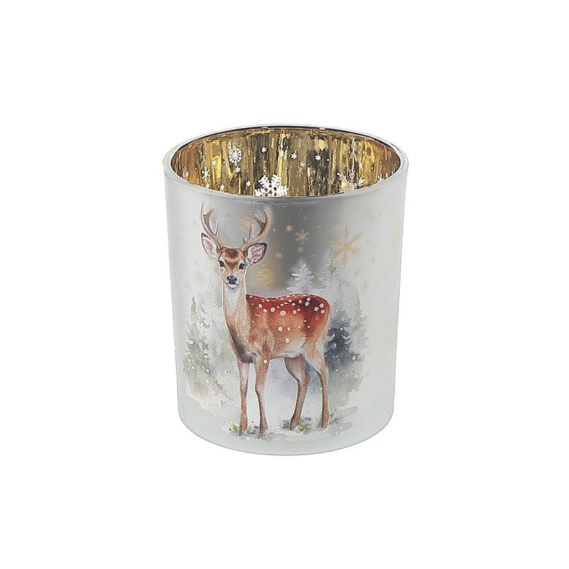 Glass Candleholder Deer Large - Set of 2