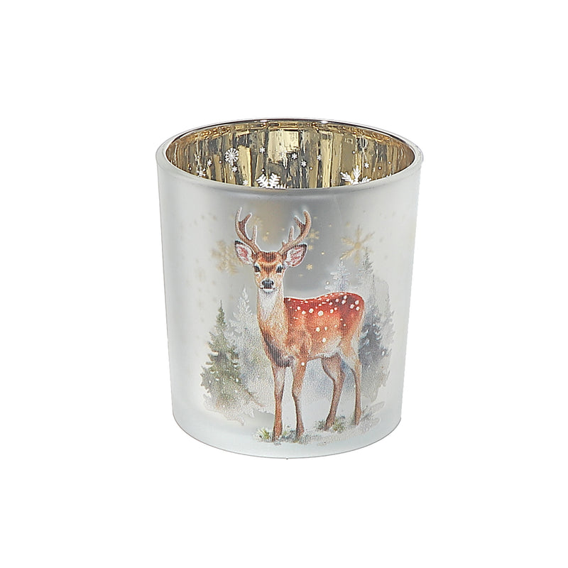 Glass Candleholder Deer Small - Set of 2