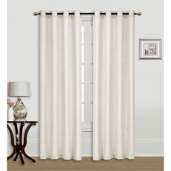 Jacquard Blackout Panel W 8 Grom (Linea) (Ivory) (84") (Set Of 2)