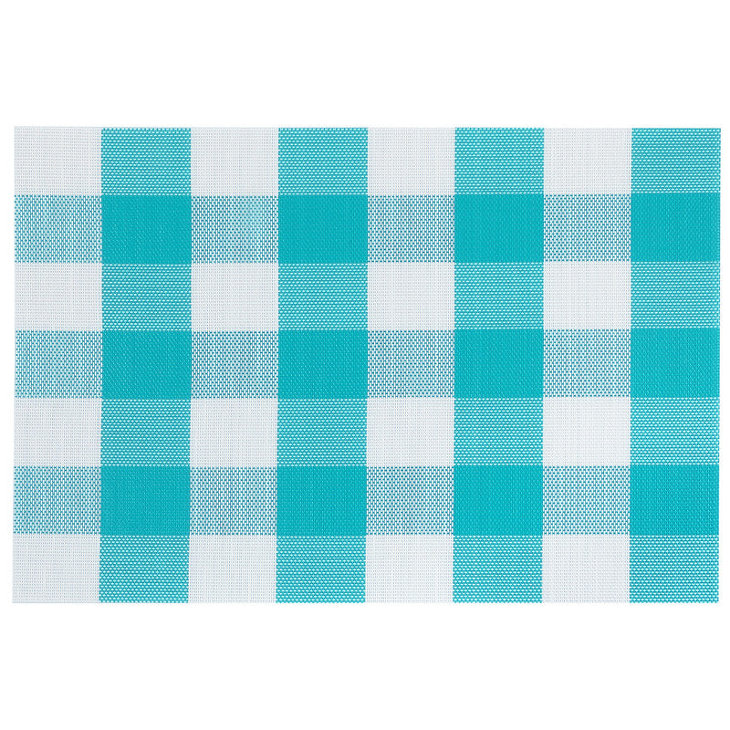 Vinyl Placemat (Plaid) (Teal) - Set of 12