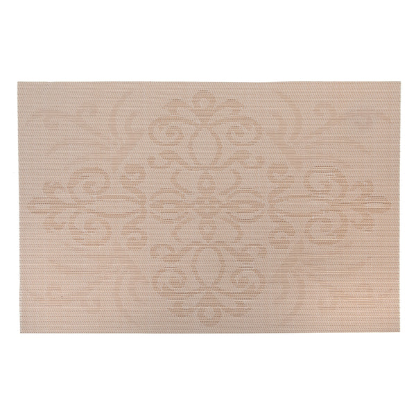 Vinyl Placemat Damask Natural - Set of 12