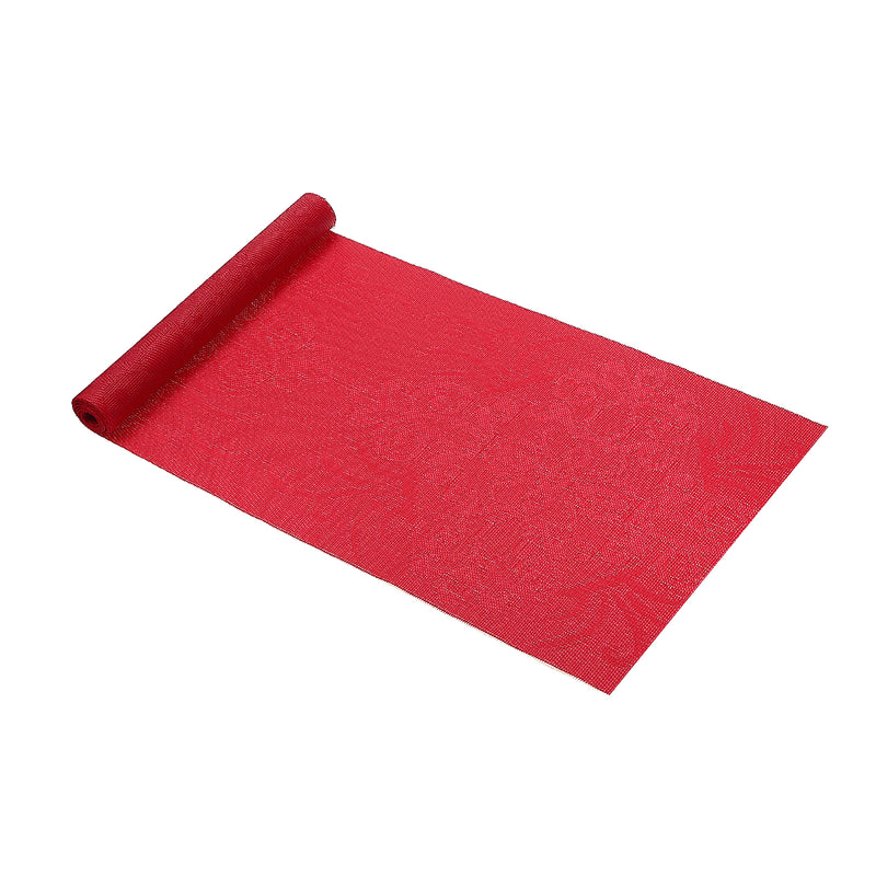 Vinyl Table Runner 54" Damask Red - Set of 2