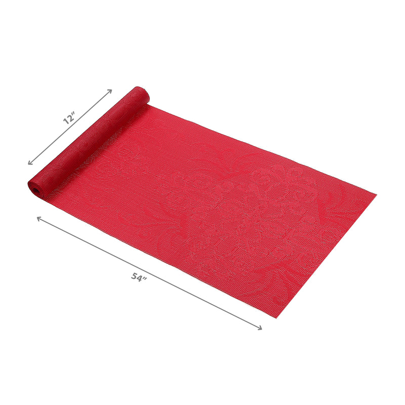 Vinyl Table Runner 54" Damask Red - Set of 2