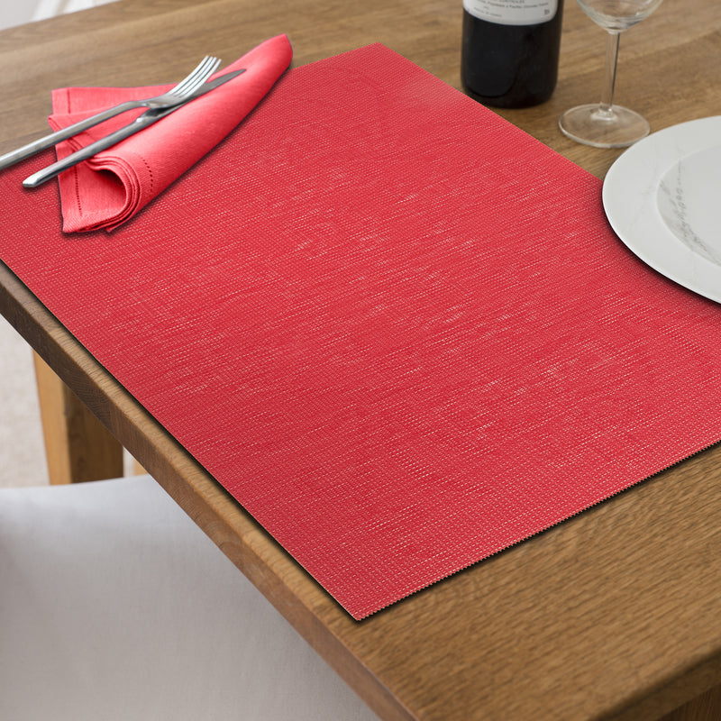 Vinyl Placemat Damask Red - Set of 12