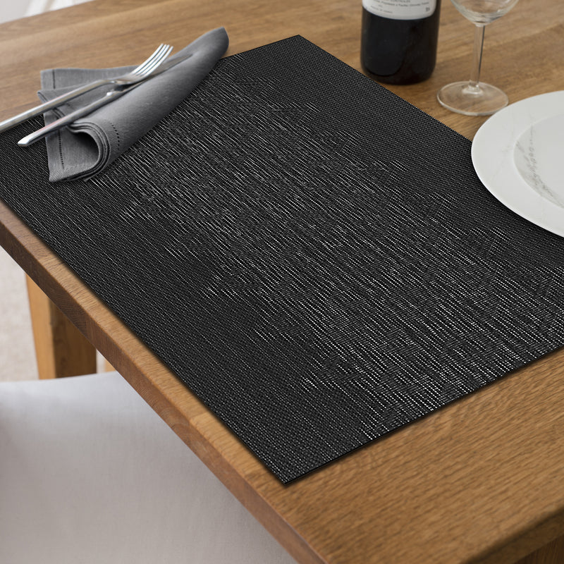 Vinyl Placemat Diamond Band Black - Set of 12