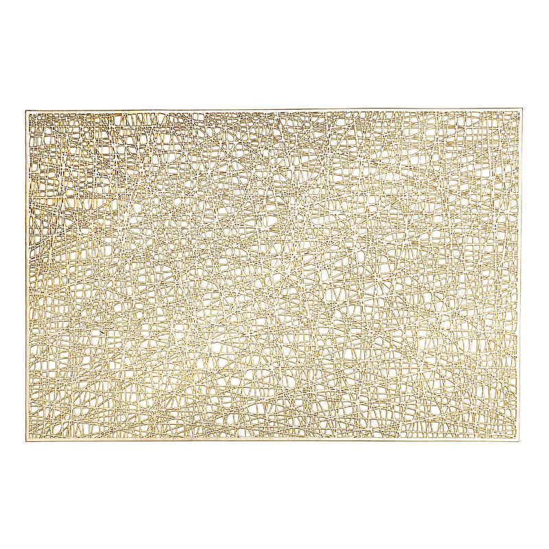 Metallic Laser Cut Pvc Placemat Sisal Champagne - Set of 12