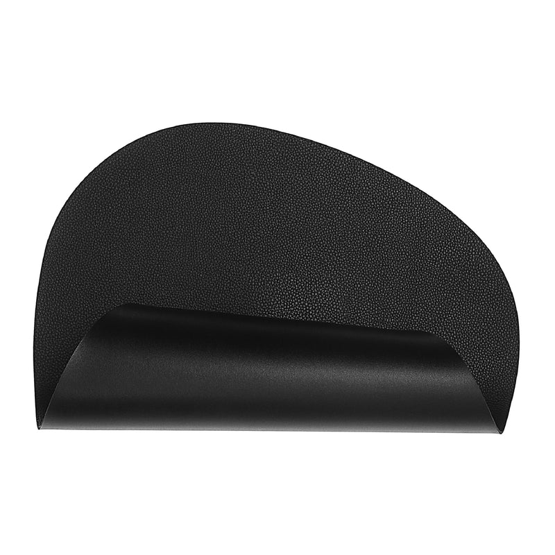 Reversible Pleather Pebble Placemat Black - Set of 12