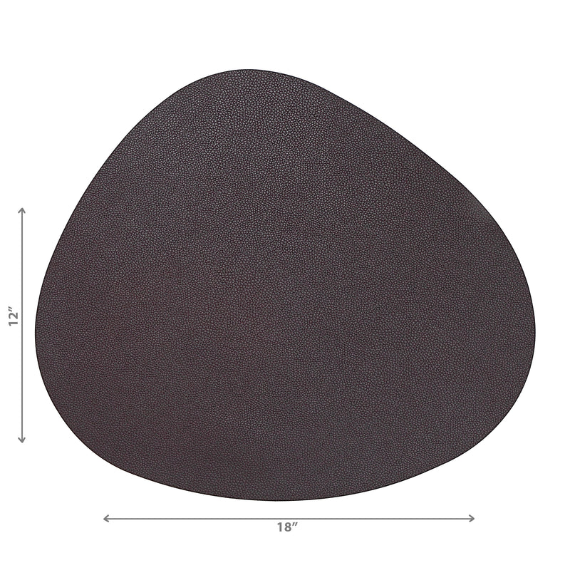 Reversible Pleather Pebble Placemat Chocolate - Set of 12