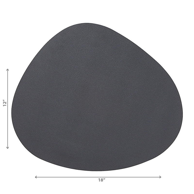 Reversible Pleather Pebble Placemat Gray - Set of 12