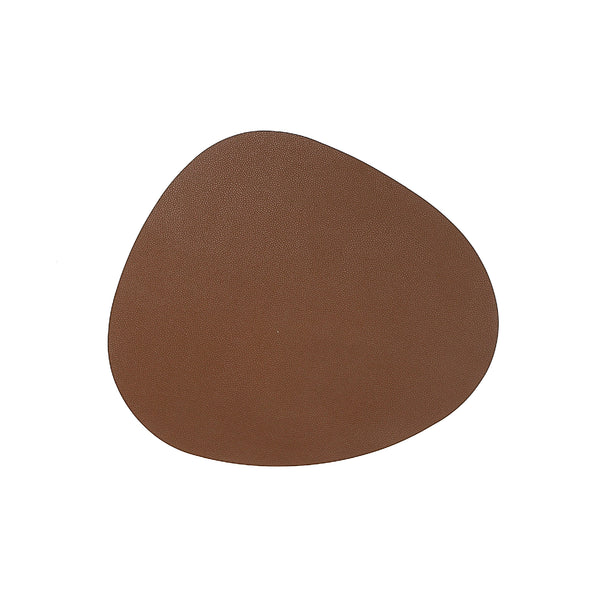 Reversible Pleather Pebble Placemat Tan - Set of 12