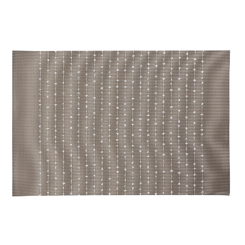 Vinyl Cotton Placemat Pinstripe Taupe - Set of 12