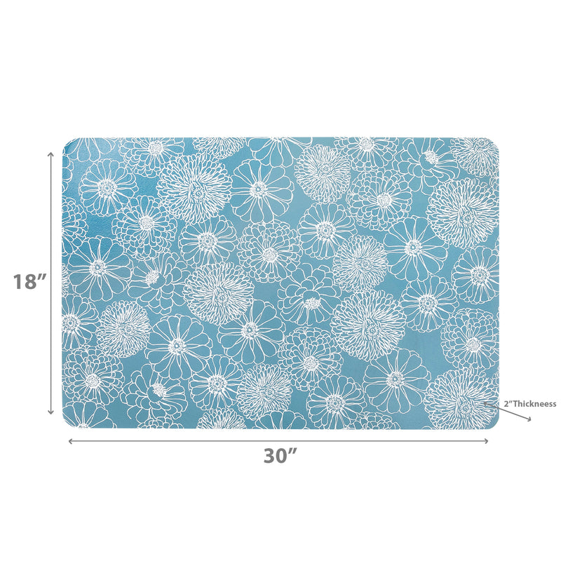 Memory Foam Floor Mat Chrysanthemum Floral