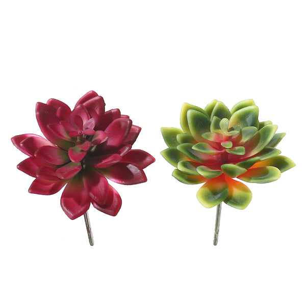 Artificial Aeonium Succulent Pick Asstd - Set of 2