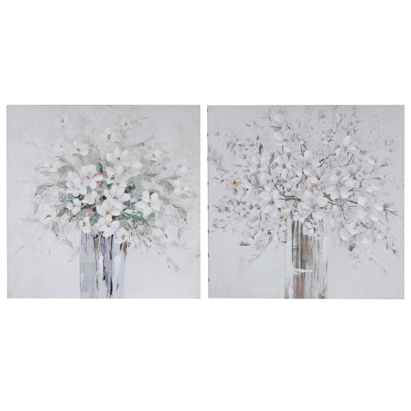 Hand Painted Canvas Wall Art (Fresh Bouquet) (24 X 24) (Asstd) - Set of 2