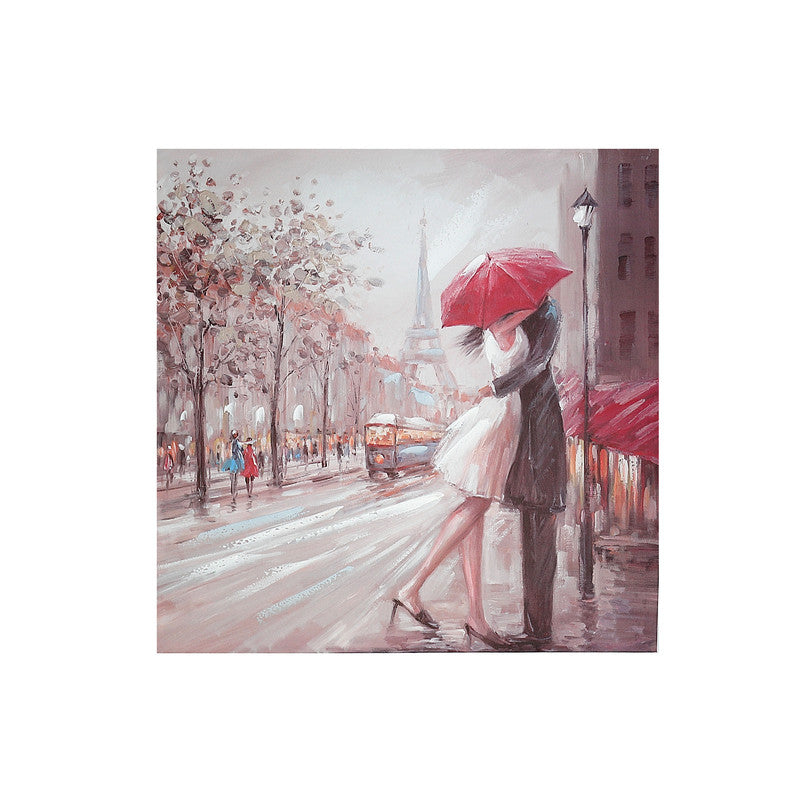 Hand Painted Canvas Wall Art (Romantic Umbrella) - Set of 2