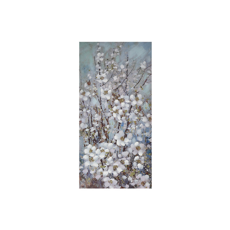 Hand Painted Canvas Wall Art (White Anemone) - Set of 2