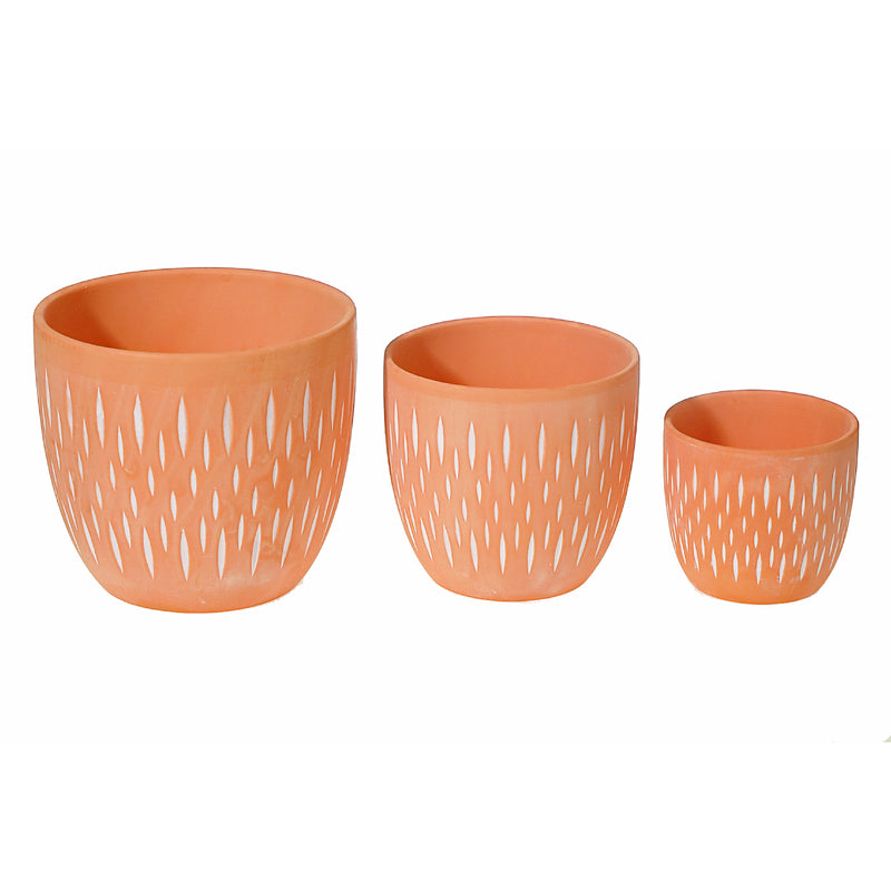 Ceramic Round Planters Clayton Set Of 3