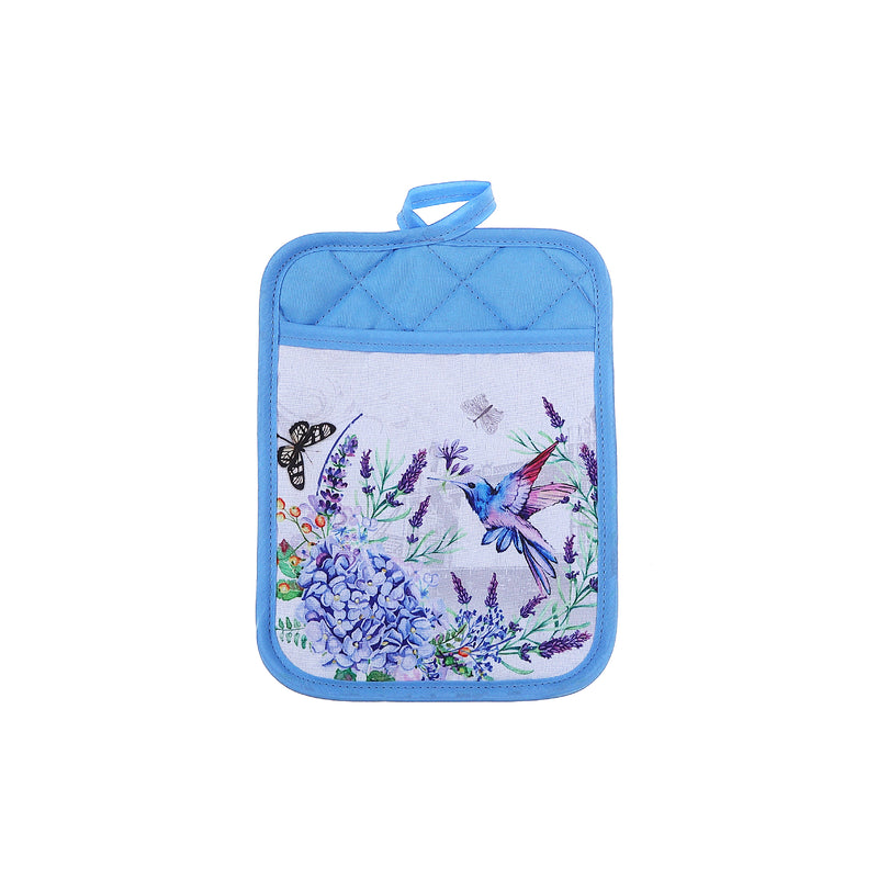 Pot Holder With Pocket Hummingbird - Set of 6