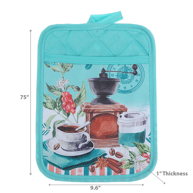 Pot Holder With Pocket Coffee To Go - Set of 6