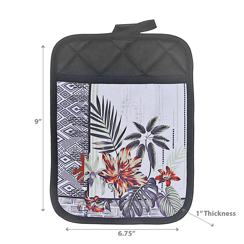 Pot Holder With Pocket Tropical Chic - Set of 4