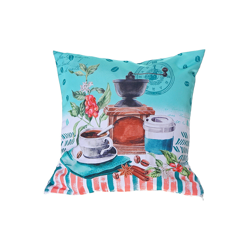 Polyester Digital Print Cushion Coffee To Go 18 X 18 - Set of 2