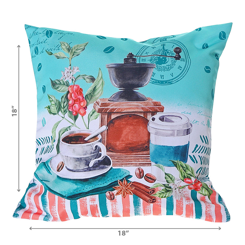 Polyester Digital Print Cushion Coffee To Go 18 X 18 - Set of 2