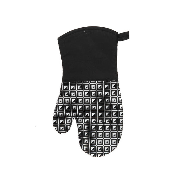 Silicon Print Oven Mitt (Geo) (Black) - Set of 4