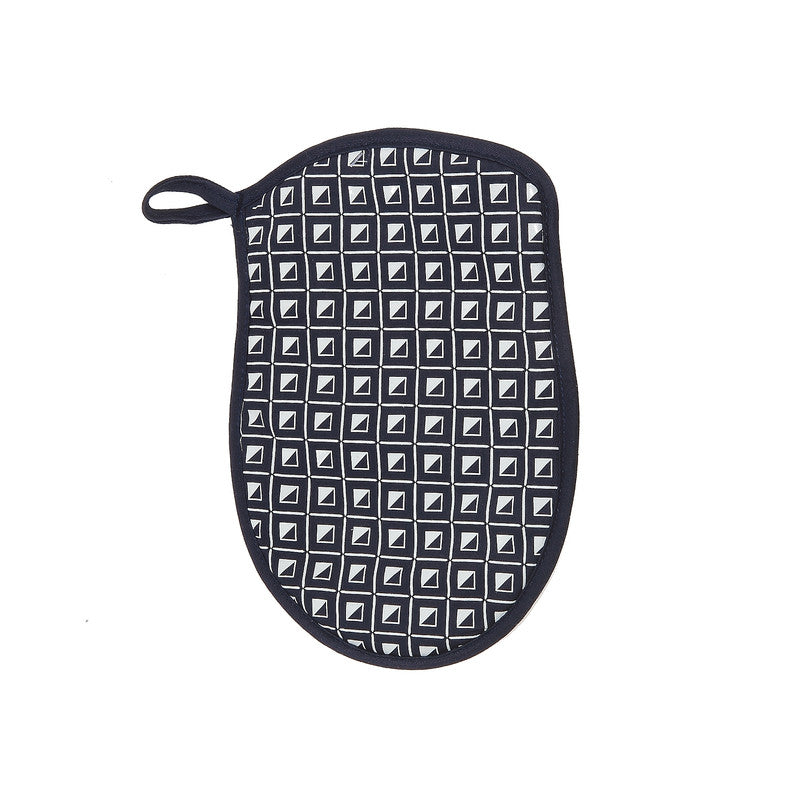 Silicon Print Pot Holder (Geo) (Navy Blue) - Set of 4