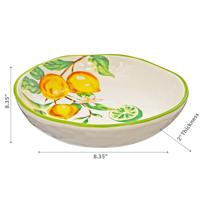 Ceramic Lemon Round Plate 8.35" - Set of 2