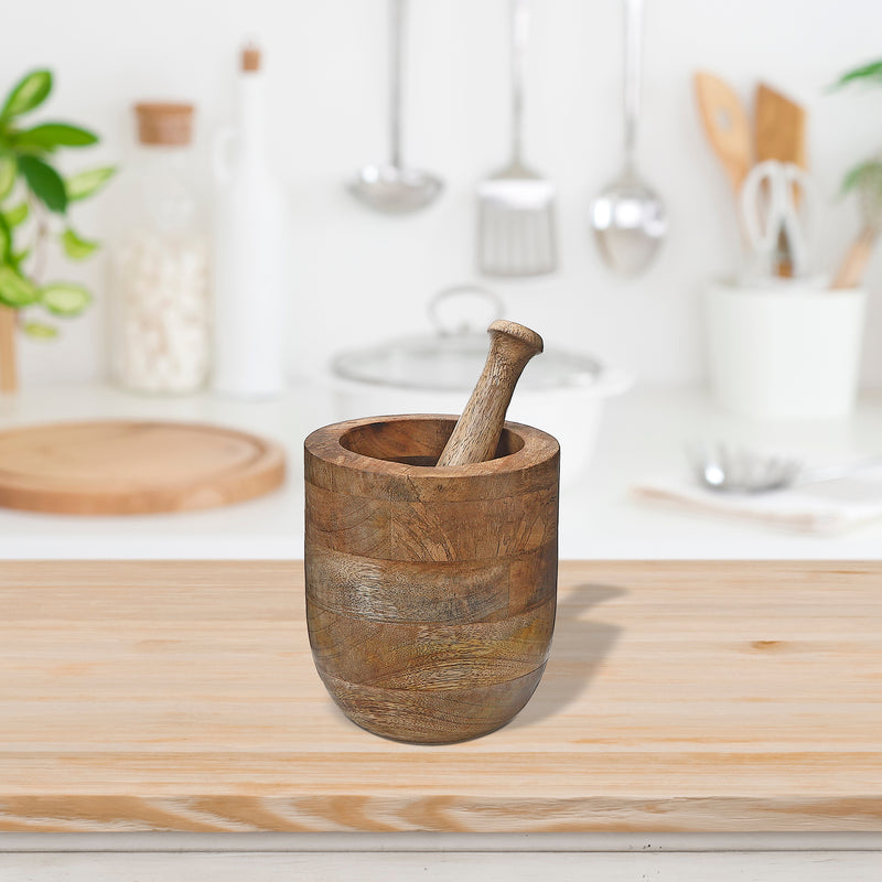 Mango Wood Mortar & Pestle 5.5"