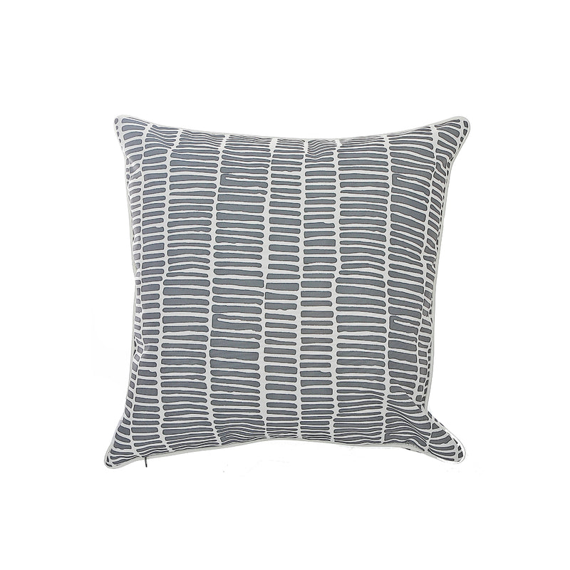 Cross Stripes Outdoor Waterproof Cushion Charcoal Gray - Set of 2