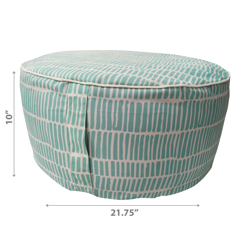 Cross Stripes Outdoor Inflatable Pouf Teal