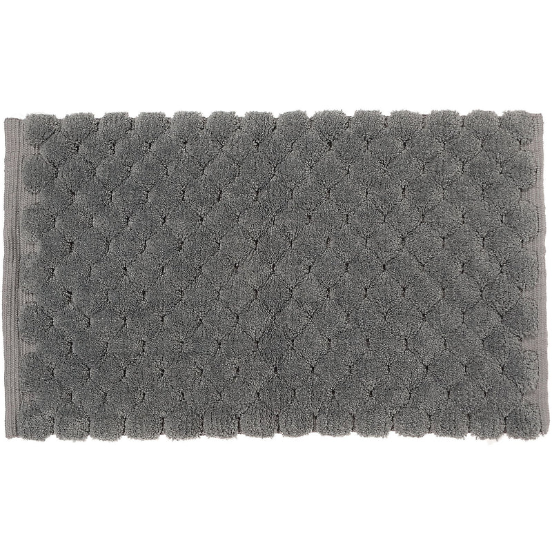 Handwoven Pompom Bath Mat (Gray) (20 X 32)