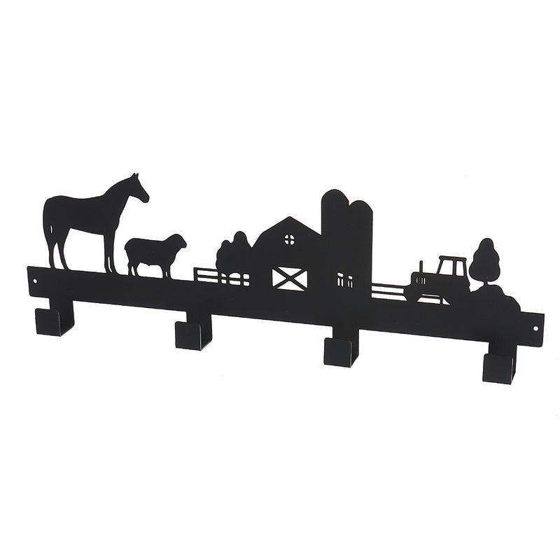 Metal Black 4 Hook Coat Hanger (Farm Life)