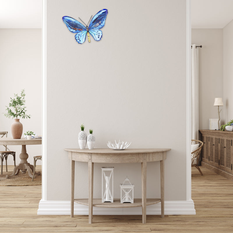 Metal Butterfly Wall Decor Blue