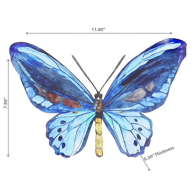 Metal Butterfly Wall Decor Blue