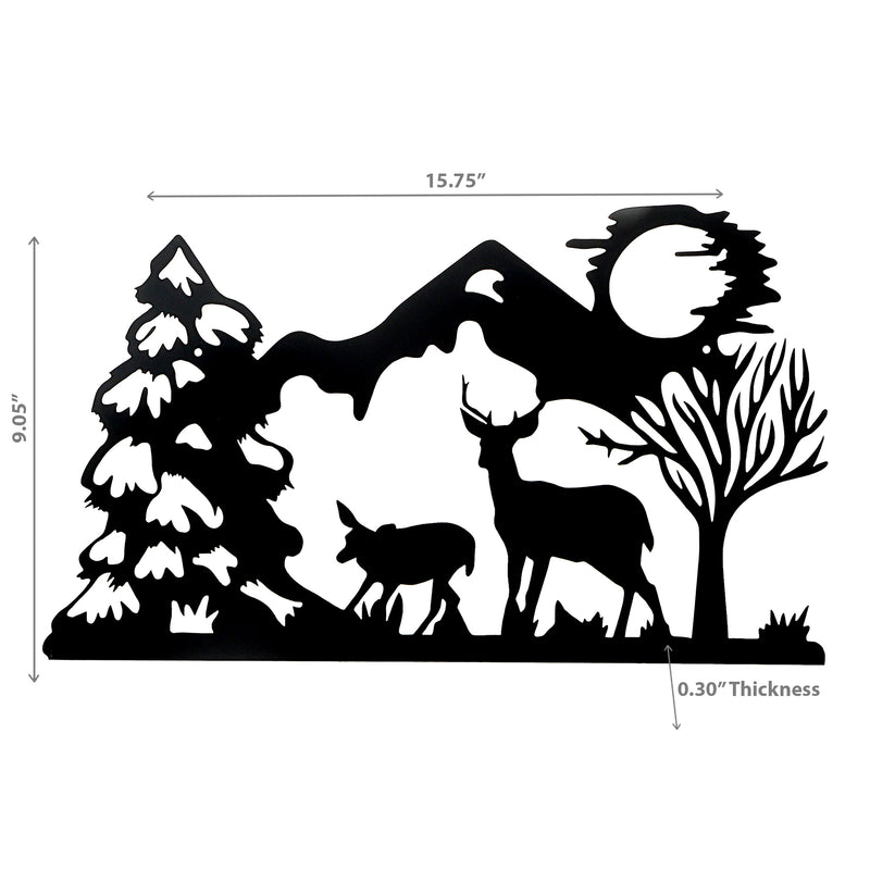 Metal Black Wall Decor Deer On A Stroll