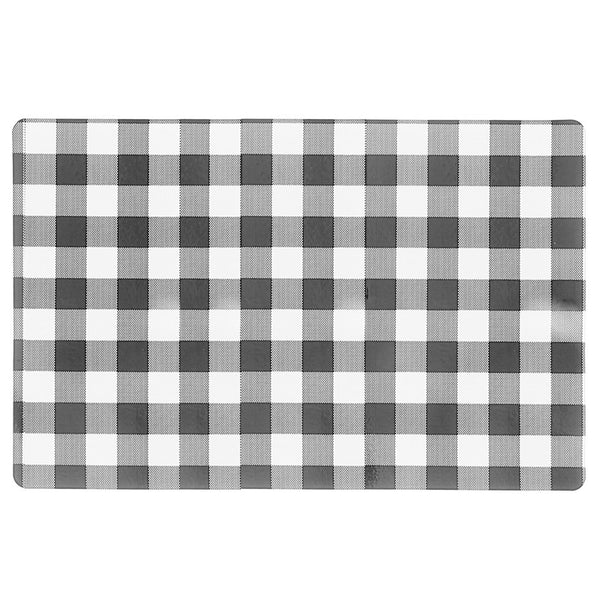 Plastic Placemat (White Buffalo Plaid) - Set of 12