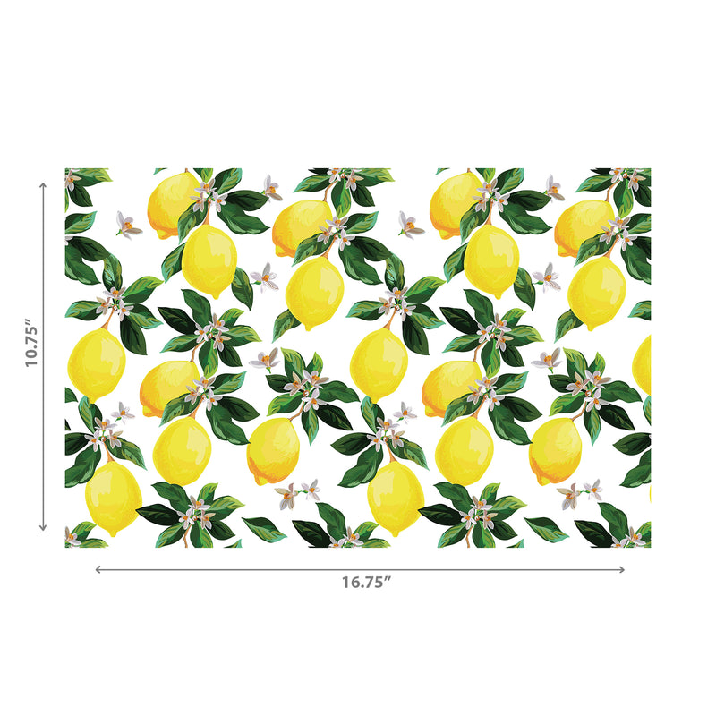 Plastic Placemat Lemon Branches - Set of 12