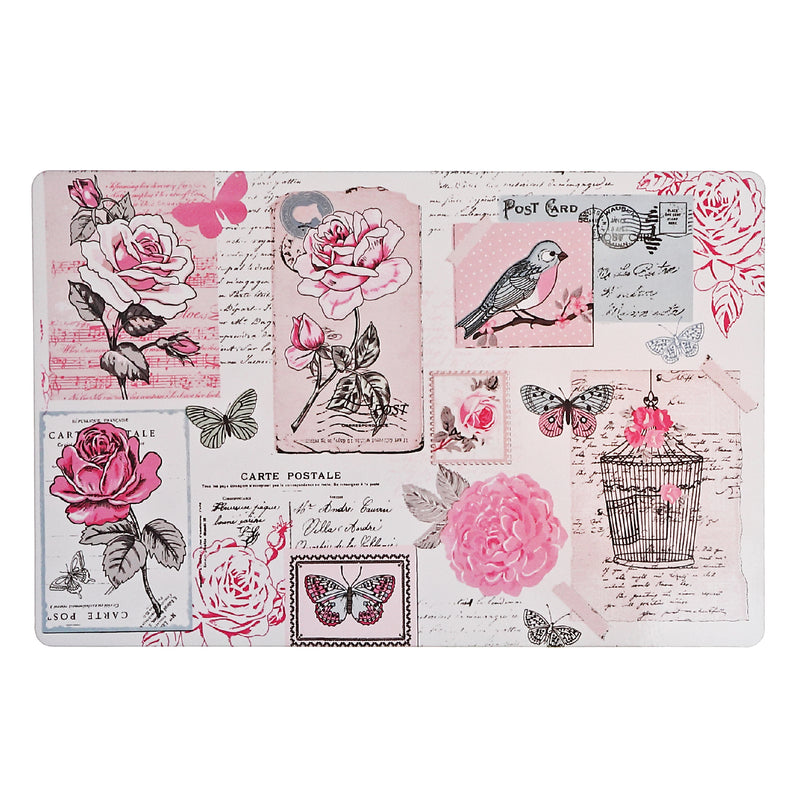 Plastic Placemat Rosy Postcard - Set of 12