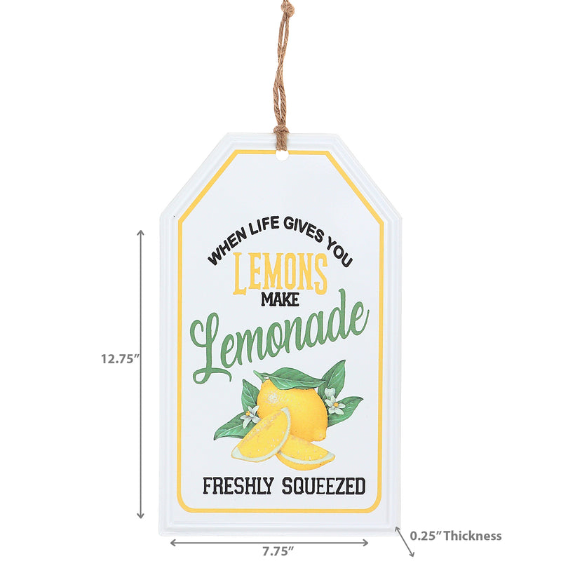 Embossed Metal Sign Make Lemonade