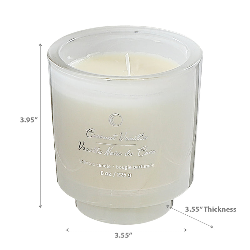 8Oz High Gloss Round Candle Coconut Vanilla